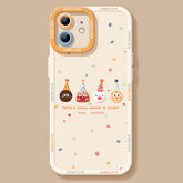 iPhone 14 15 16 Pro Max Case - Silicone Red - Small Animals Pattern